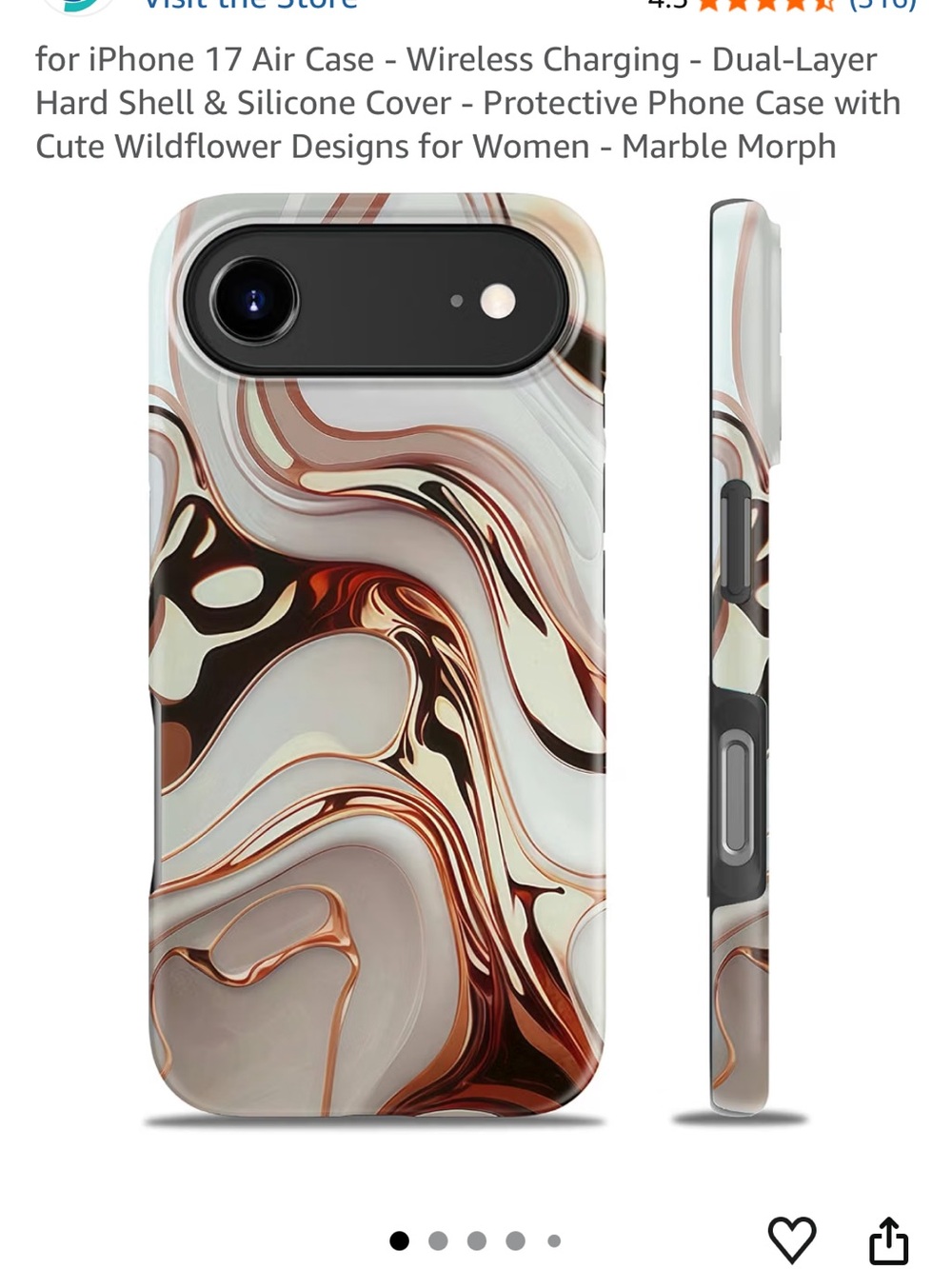 Dual-Layer Marble Morph iPhone Case - Brown & White